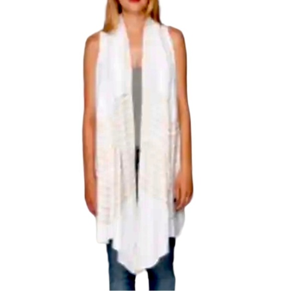 Johnny Was White Linen Embroidered Belted Longline Vest Top Women’s Medium - Picture 3 of 12